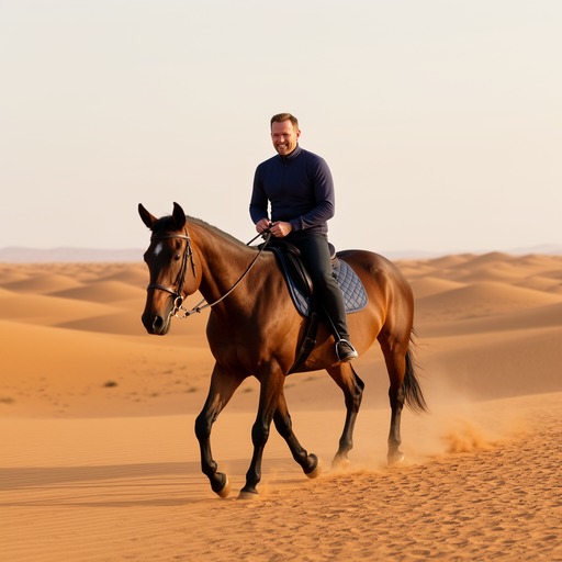 Final generated image showing a person riding a horse.
