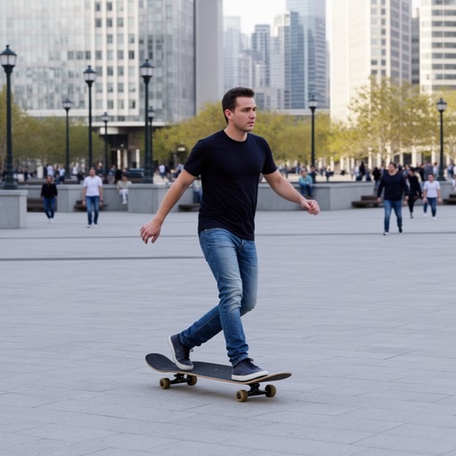 Final generated image showing a person skateboarding.