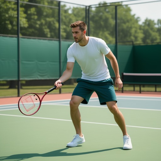Final generated image showing a person playing tennis.